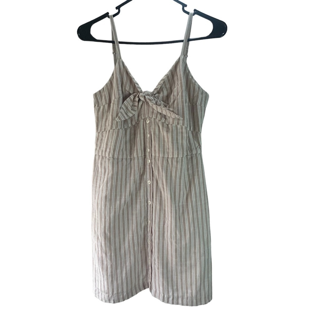 Abercrombie & Fitch Striped Mini Dress - Brown and White